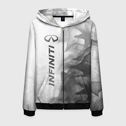 Толстовка 3D на молнии мужская Infiniti - white gradient по-вертикали, цвет: 3D-черный