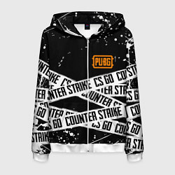 Толстовка 3D на молнии мужская CS x pubg, цвет: 3D-белый