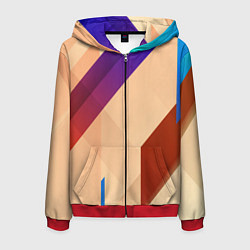 Толстовка 3D на молнии мужская Multicolored, цвет: 3D-красный