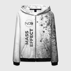 Толстовка 3D на молнии мужская Mass Effect - white gradient по-вертикали, цвет: 3D-черный
