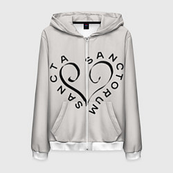 Толстовка 3D на молнии мужская Святая святых, цвет: 3D-белый