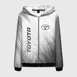 Толстовка 3D на молнии мужская Toyota - white gradient вертикально, цвет: 3D-черный