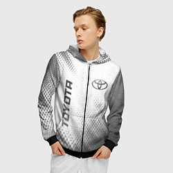 Толстовка 3D на молнии мужская Toyota - white gradient вертикально, цвет: 3D-черный — фото 2