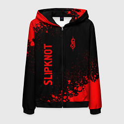 Толстовка 3D на молнии мужская Slipknot - red gradient вертикально, цвет: 3D-черный