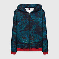 Мужская толстовка на молнии Черно-синий бетон