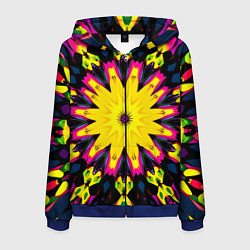 Толстовка 3D на молнии мужская Звездный калейдоскоп, цвет: 3D-синий