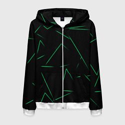 Толстовка 3D на молнии мужская Color light green line, цвет: 3D-белый
