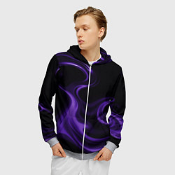 Толстовка 3D на молнии мужская The color is purple, цвет: 3D-меланж — фото 2