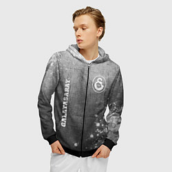 Толстовка 3D на молнии мужская Galatasaray - grey gradient вертикально, цвет: 3D-черный — фото 2