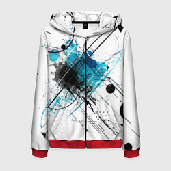 Толстовка 3D на молнии мужская Абстракция цвета, цвет: 3D-красный