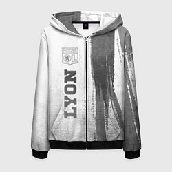 Толстовка 3D на молнии мужская Lyon - white gradient по-вертикали, цвет: 3D-черный