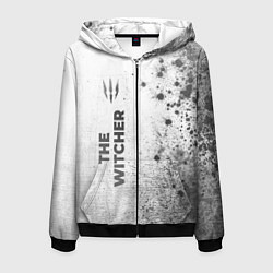 Толстовка 3D на молнии мужская The Witcher - white gradient по-вертикали, цвет: 3D-черный