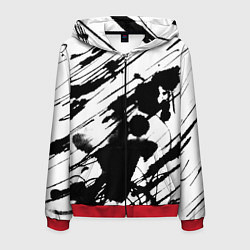 Мужская толстовка на молнии Брызги и штрихи черной краски