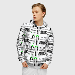 Толстовка 3D на молнии мужская Billie Eilish singer, цвет: 3D-белый — фото 2