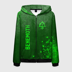 Толстовка 3D на молнии мужская Behemoth - green gradient вертикально, цвет: 3D-черный