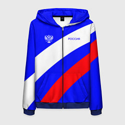 Мужская толстовка на молнии Россия с гербом и цветами флага