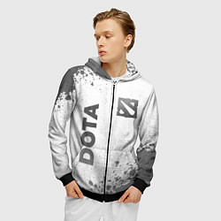 Толстовка 3D на молнии мужская Dota - white gradient вертикально, цвет: 3D-черный — фото 2