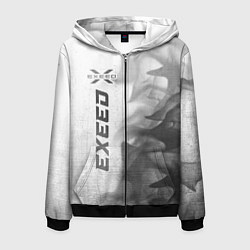 Толстовка 3D на молнии мужская Exeed - white gradient по-вертикали, цвет: 3D-черный