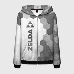 Толстовка 3D на молнии мужская Zelda - white gradient по-вертикали, цвет: 3D-черный