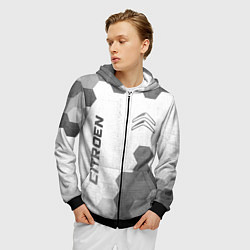 Толстовка 3D на молнии мужская Citroen - white gradient вертикально, цвет: 3D-черный — фото 2