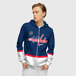Толстовка 3D на молнии мужская Washington Capitals hockey team, цвет: 3D-белый — фото 2