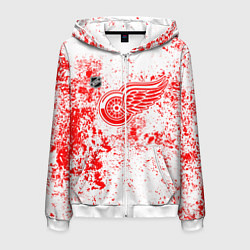 Толстовка 3D на молнии мужская Detroit Red Wings NHL white, цвет: 3D-белый