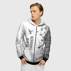 Толстовка 3D на молнии мужская Black Sabbath - white gradient по-вертикали, цвет: 3D-черный — фото 2