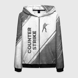 Толстовка 3D на молнии мужская Counter Strike - white gradient вертикально, цвет: 3D-черный