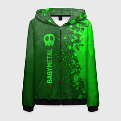 Толстовка 3D на молнии мужская Babymetal - green gradient по-вертикали, цвет: 3D-черный