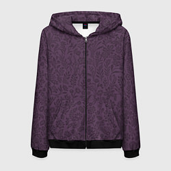 Толстовка 3D на молнии мужская Фиолетовый цветочный однотонный, цвет: 3D-черный