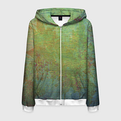 Мужская толстовка на молнии Абстракция - green oil stain
