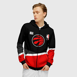 Толстовка 3D на молнии мужская Toronto Raptors - basketball, цвет: 3D-черный — фото 2