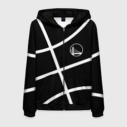 Толстовка 3D на молнии мужская Голден Стэйт Уорриорз - текстура черного мяча, цвет: 3D-черный