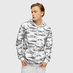 Толстовка 3D на молнии мужская Корюшка и водный транспорт, цвет: 3D-белый — фото 2