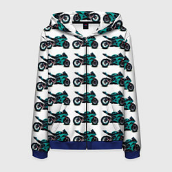 Мужская толстовка на молнии Motorbike light blue