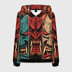 Мужская толстовка на молнии Demons Oni - neuroart