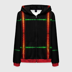 Мужская толстовка на молнии Color green orange lines