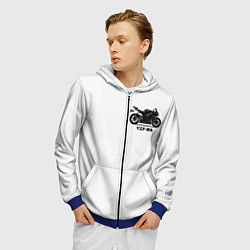 Толстовка 3D на молнии мужская Sports bikes, цвет: 3D-синий — фото 2