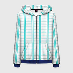 Толстовка 3D на молнии мужская Color white cage, цвет: 3D-синий