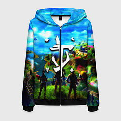 Мужская толстовка на молнии Fortnite x doom logo