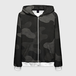 Мужская толстовка на молнии Черно-серый камуфляж