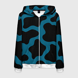 Мужская толстовка на молнии Синяя коровья расцветка