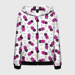 Толстовка 3D на молнии мужская Персонажи корейского сериала игра в кальмара, цвет: 3D-черный