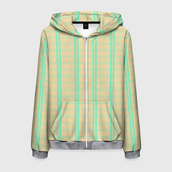 Мужская толстовка на молнии Color beige cage blue stripes