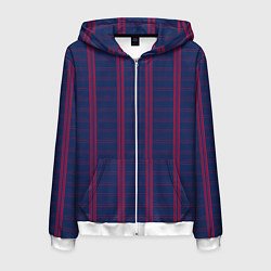 Мужская толстовка на молнии Color blue cage pink stripes