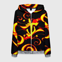 Мужская толстовка на молнии Doom dragon steel fire