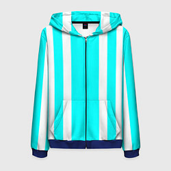 Мужская толстовка на молнии Color blue white stripes