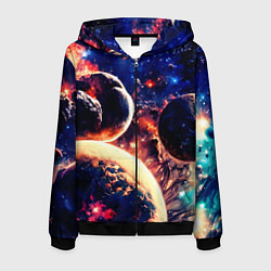 Мужская толстовка на молнии Фантастический космос планеты