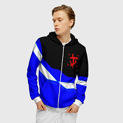 Толстовка 3D на молнии мужская Doom sport geometry, цвет: 3D-белый — фото 2