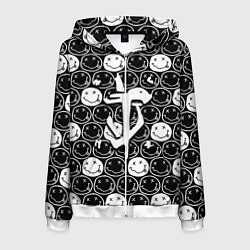 Толстовка 3D на молнии мужская Doom x nirvana pattern, цвет: 3D-белый